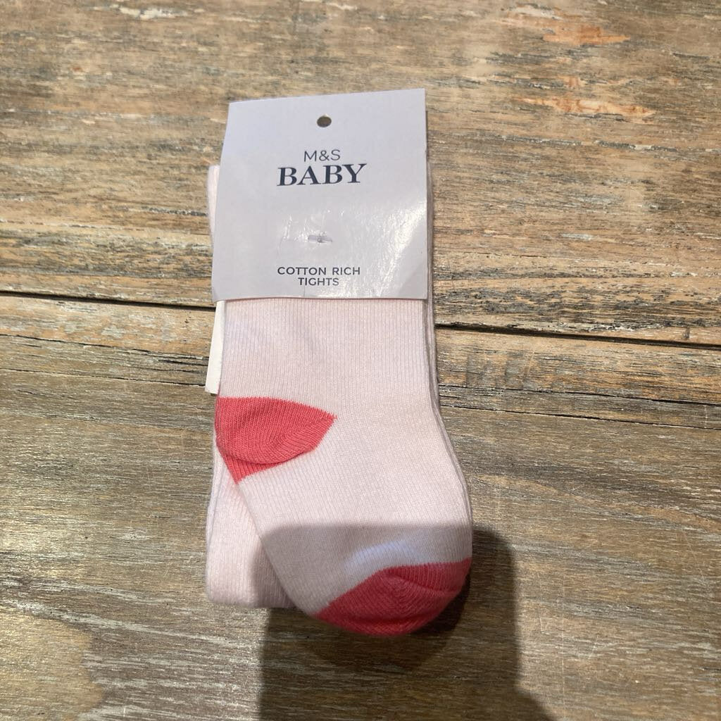 M&S NWT pink Cotton tights/stockings 6-9m