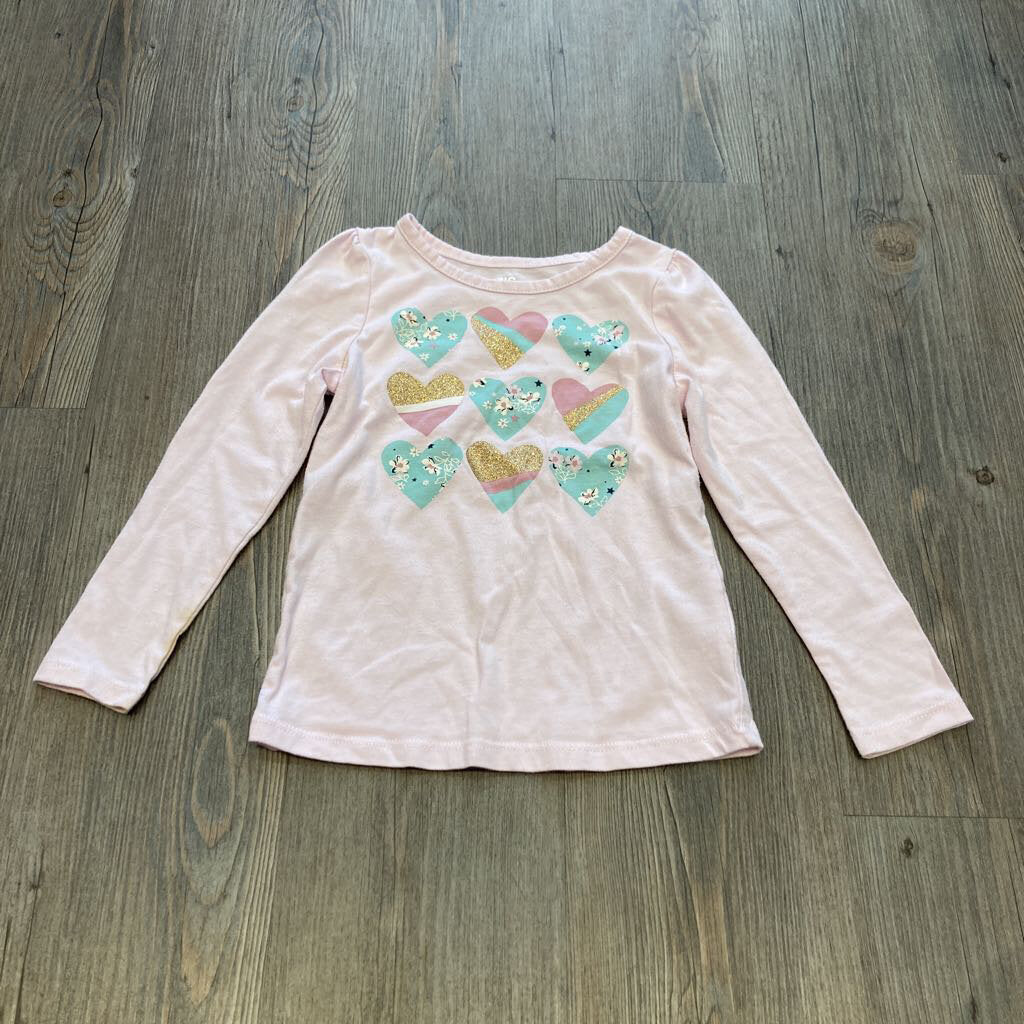Epic Threads pink cotton with sparkly hearts longsleeve 3T