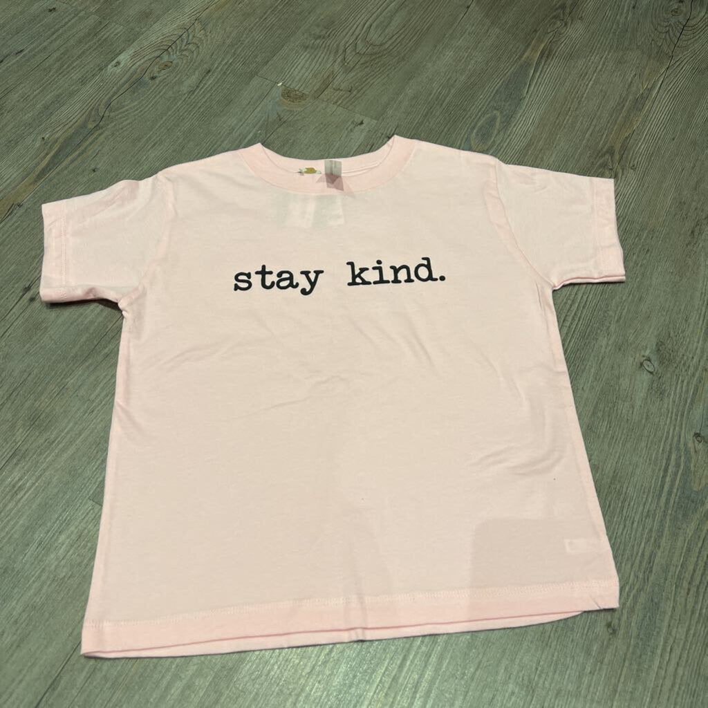 Stay Kind Pink Cotton Tshirt 5Y