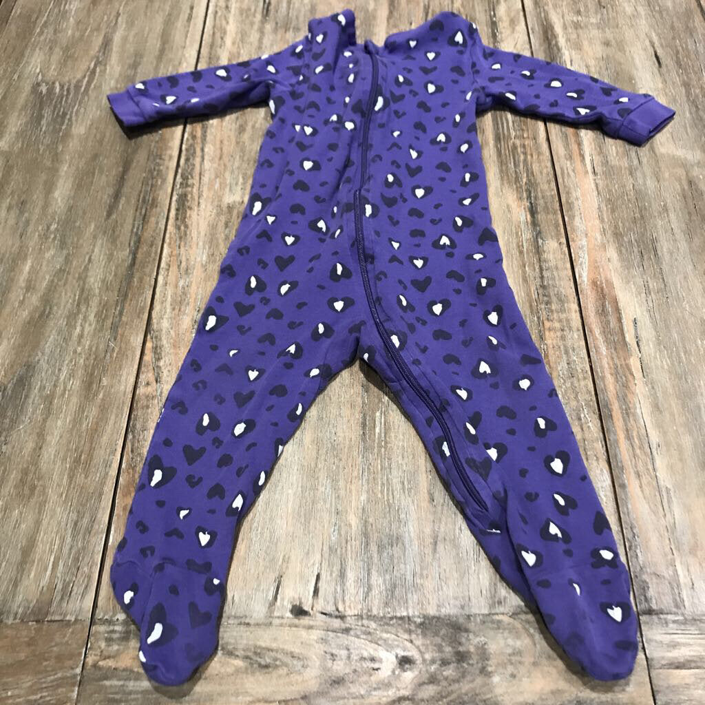 George 100%ctn hearts Purple zip Sleeper 6-12m