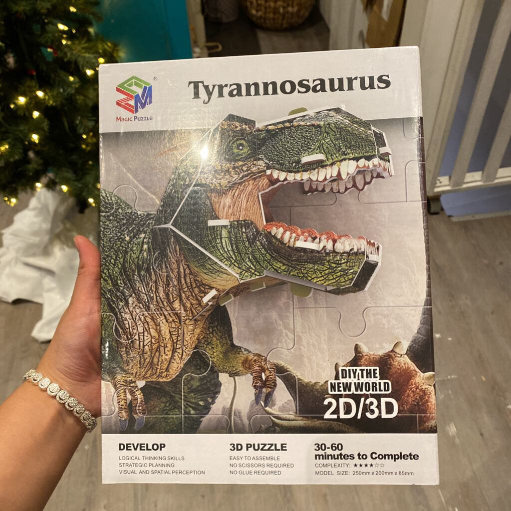 Magic Puzzle NEW 2D/3D Tyrannosaurus 47pcs