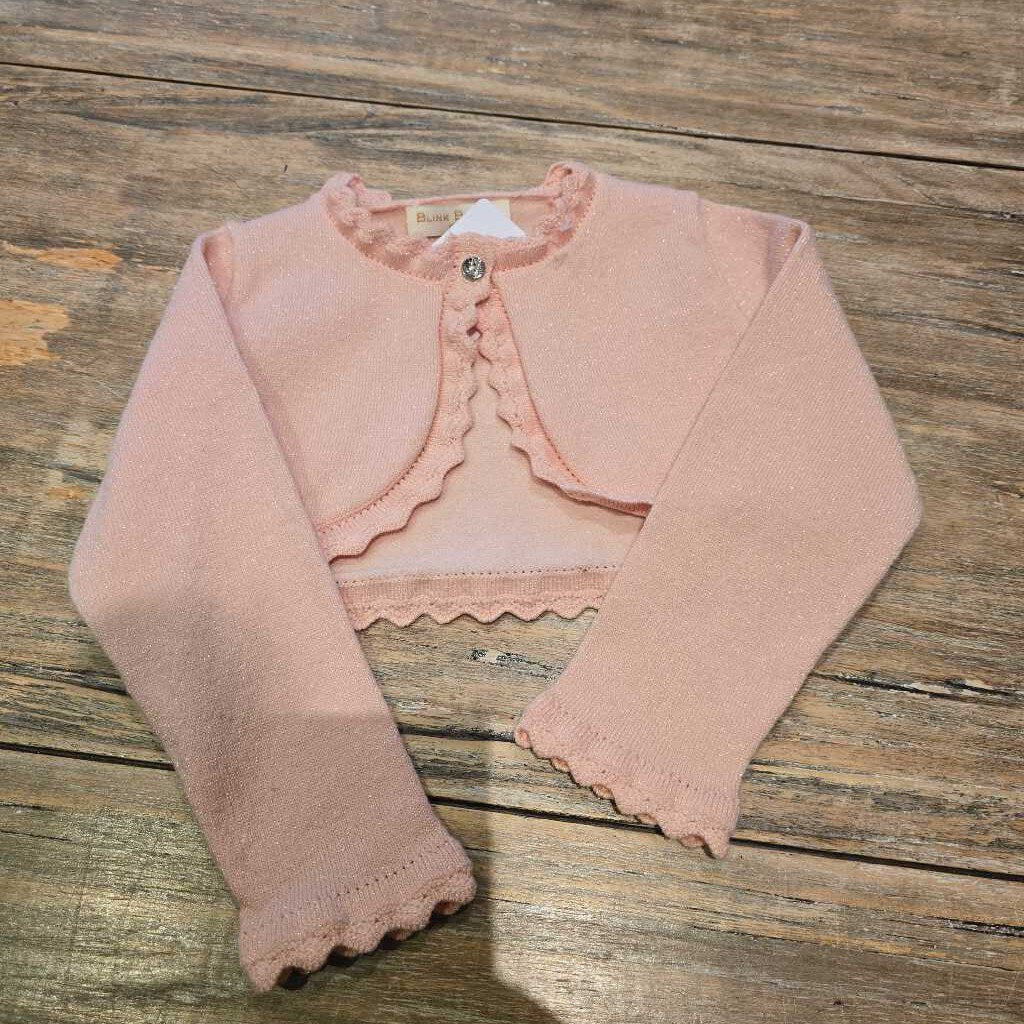 Blink Blank pink sparkly 1 button cardigan 12m