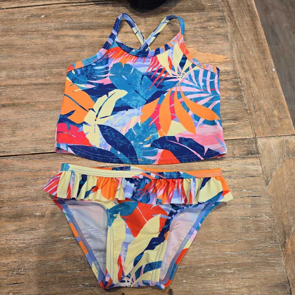 Old Navy multicolor palm leaves 2pc swimsuit 12-18m