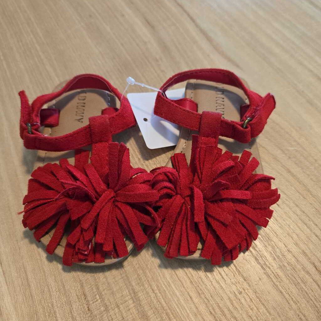 Old Navy red fringe sandals 5