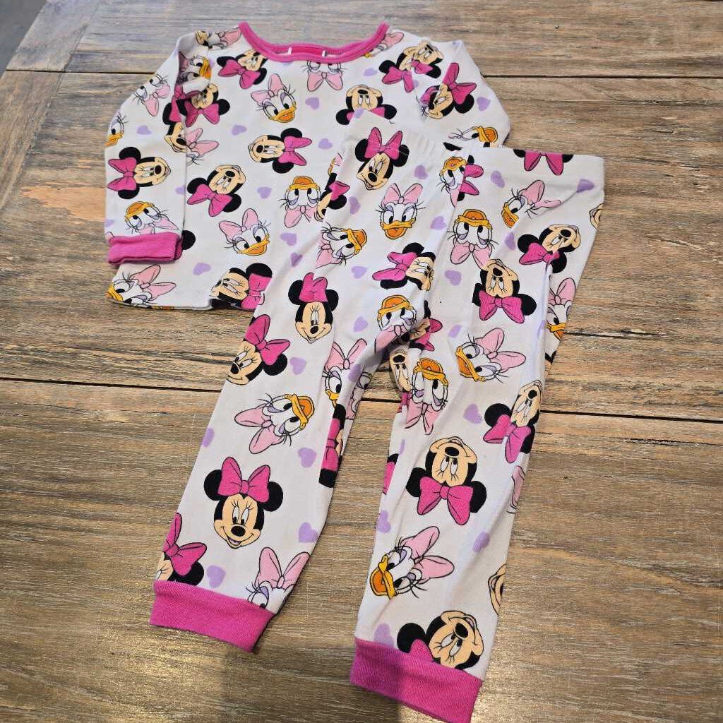 Disney white pink cotton Minnie Mouse Pant LS pyjamas 18m