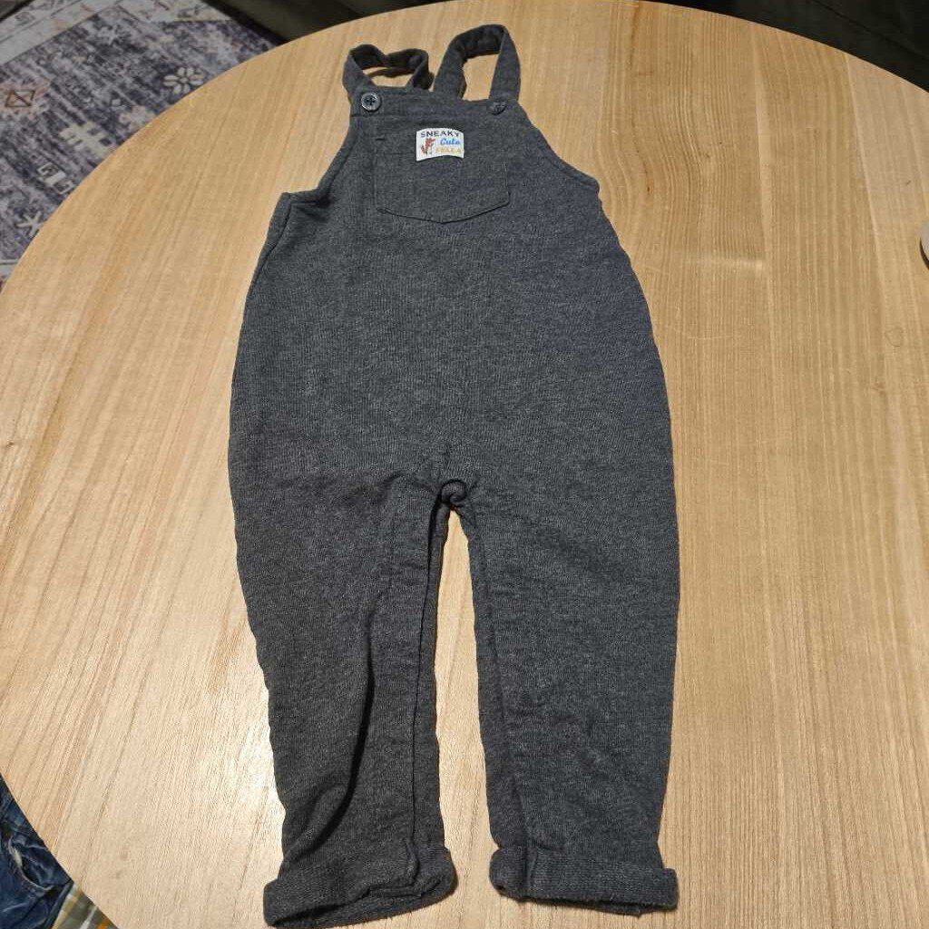 Carters grey cotton sneaky cute overalls 18m