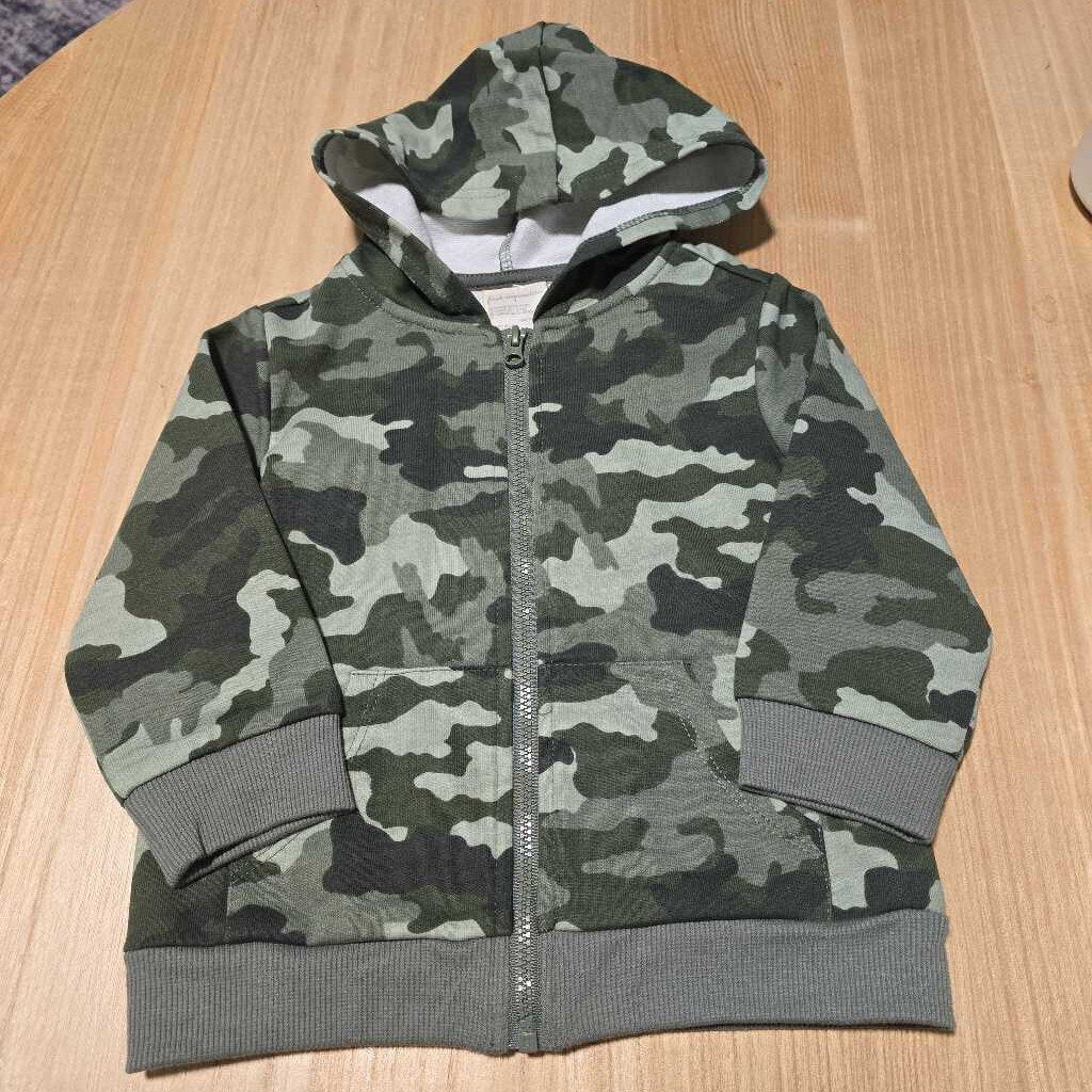 First Impressions green camo zipup hoody 12m