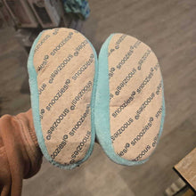 Load image into Gallery viewer, Snoozies like new aqua cow slippers 7
