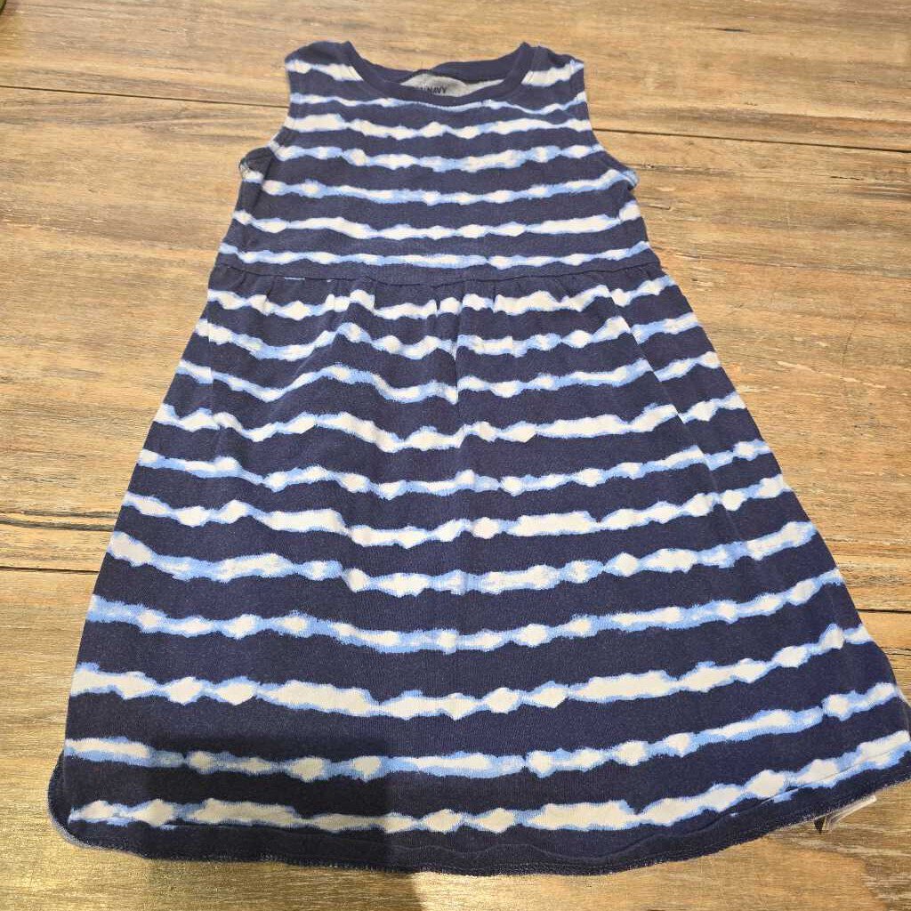 Old Navy sleeveless cotton blue stripe dress 3T
