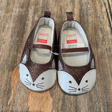 Load image into Gallery viewer, Carters bronze sparkle cat slip on Shoes 3-6m

