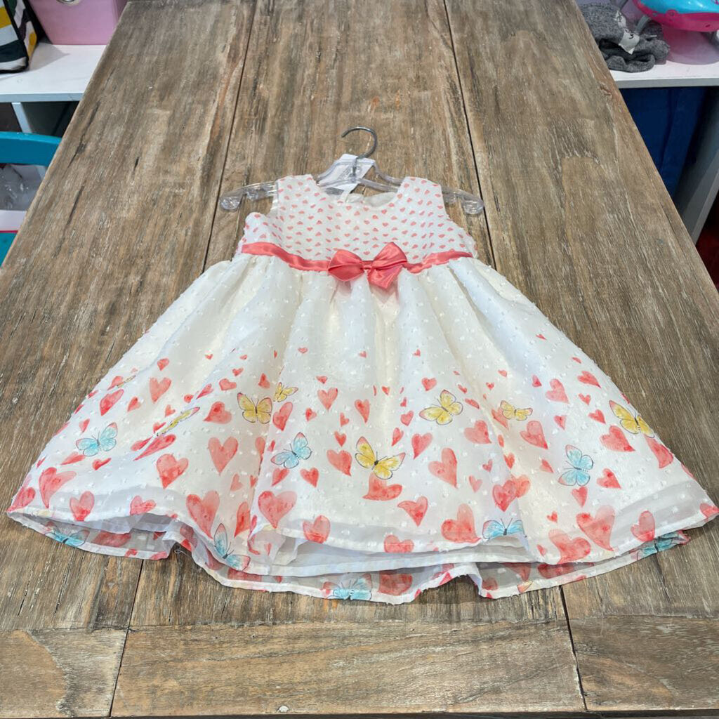 Baby Biscolli White butterflies Poly Dresses 2T