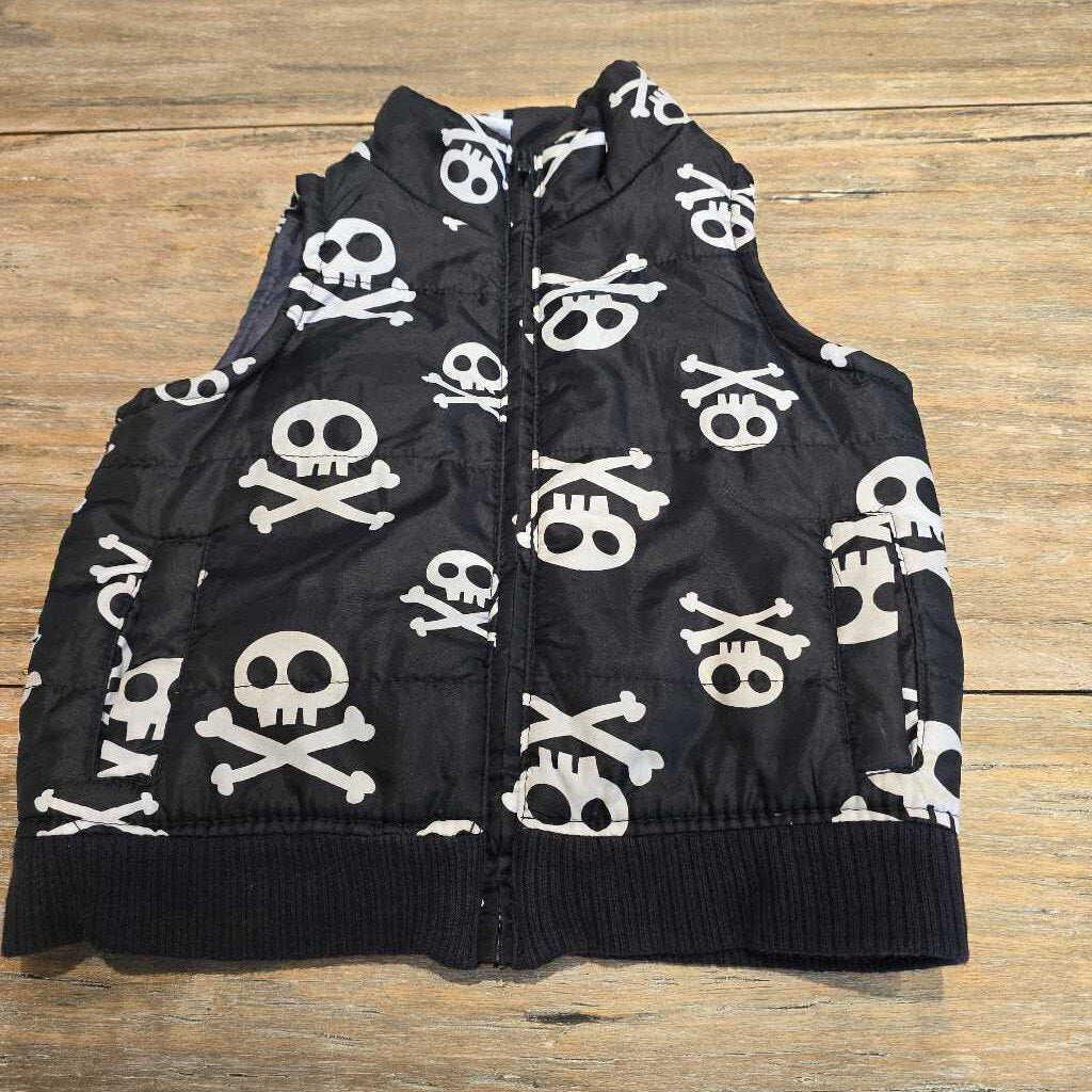 Disney black skulls thin vest 2-3T