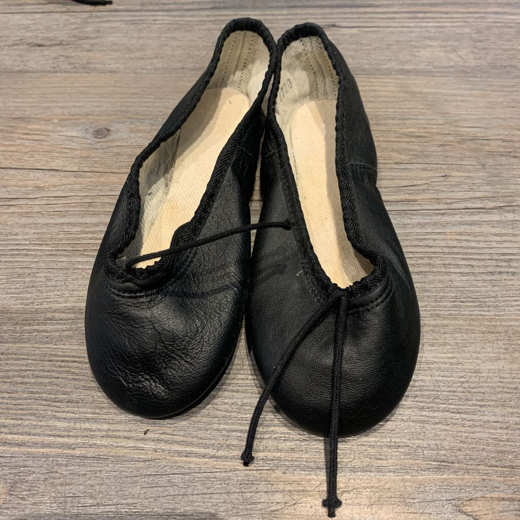 Angelo Luzio black full grain leather ballet shoes 12.5