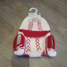 Load image into Gallery viewer, Knit baseball photo prop costume new 0-6M
