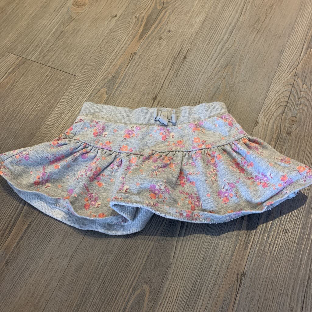 Gap Grey cotton floral skirt 2T