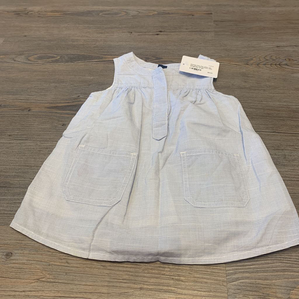 Gap white and blue dress with pockets, lined 12-18M