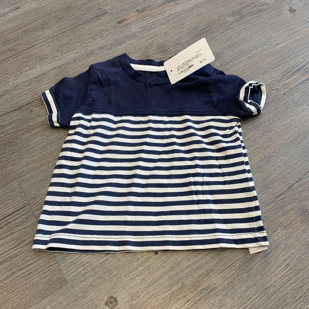 Joe Fresh Blue & White Stripe T-Shirt 3-6m