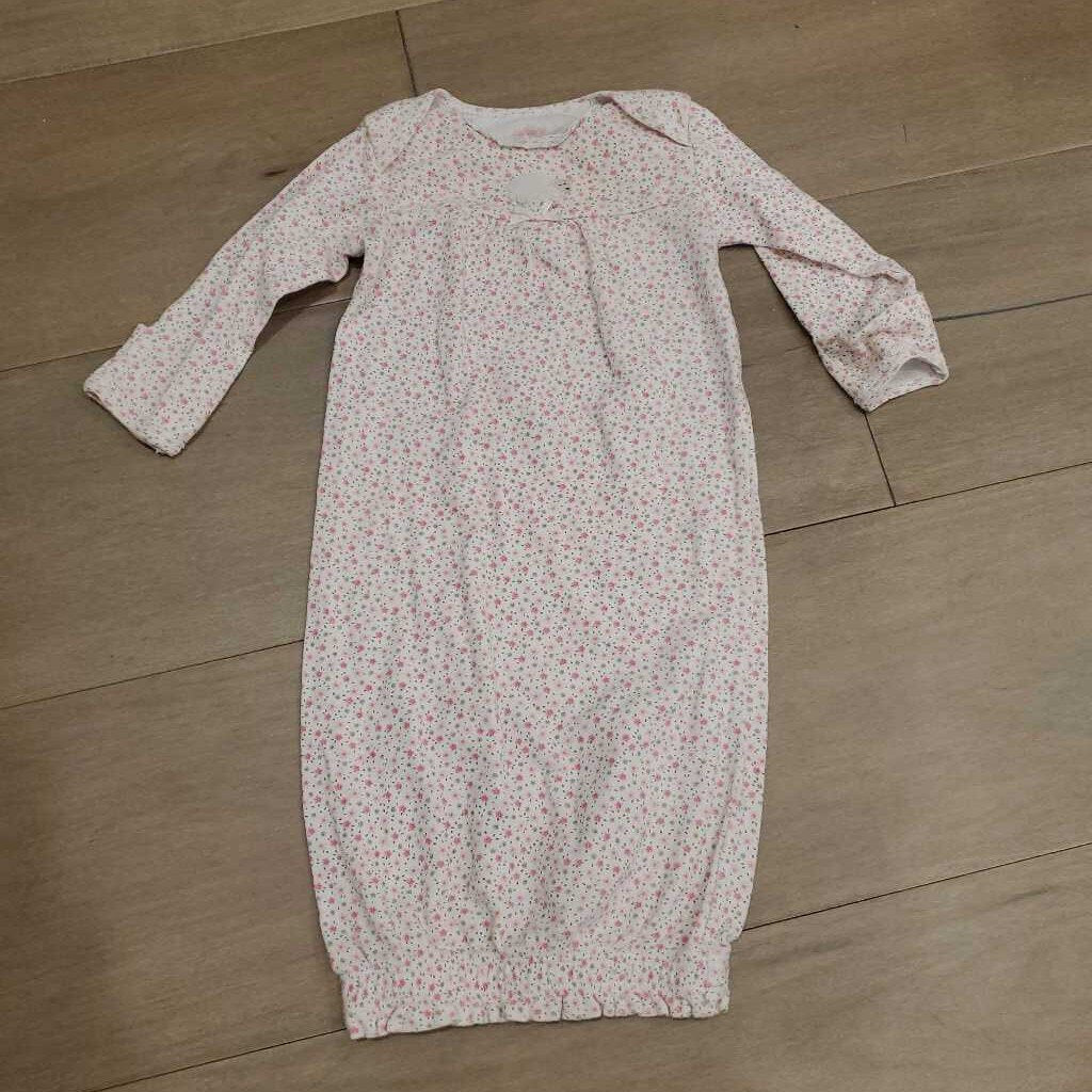 Carters white floral cotton gown 0-3m
