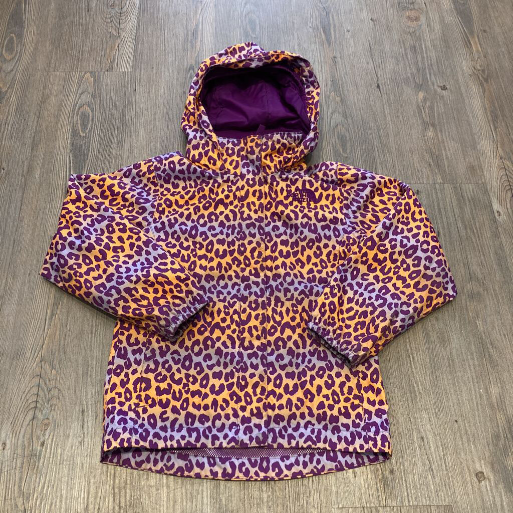 North Face Purple Leopard Print Jacket 6Y
