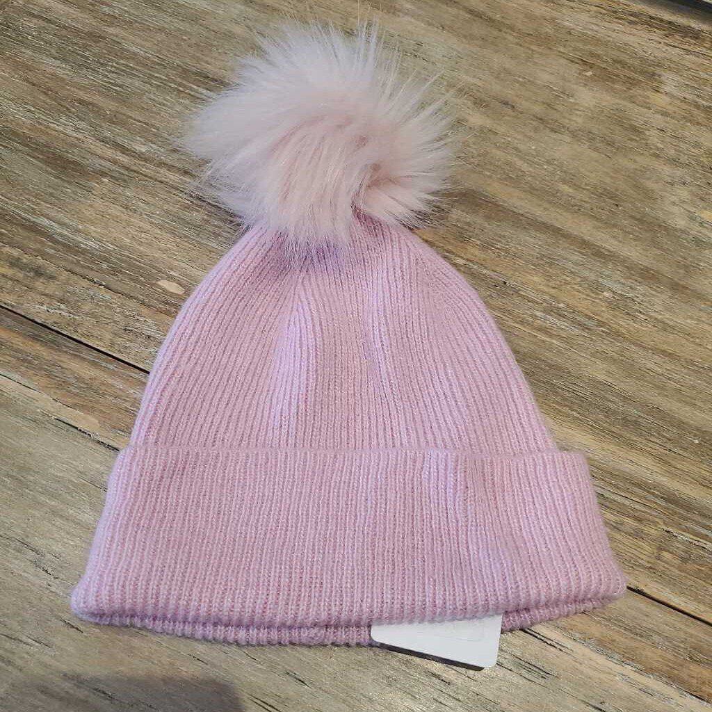 Crew Cuts Pink knit tuque with pom pom 4-6T