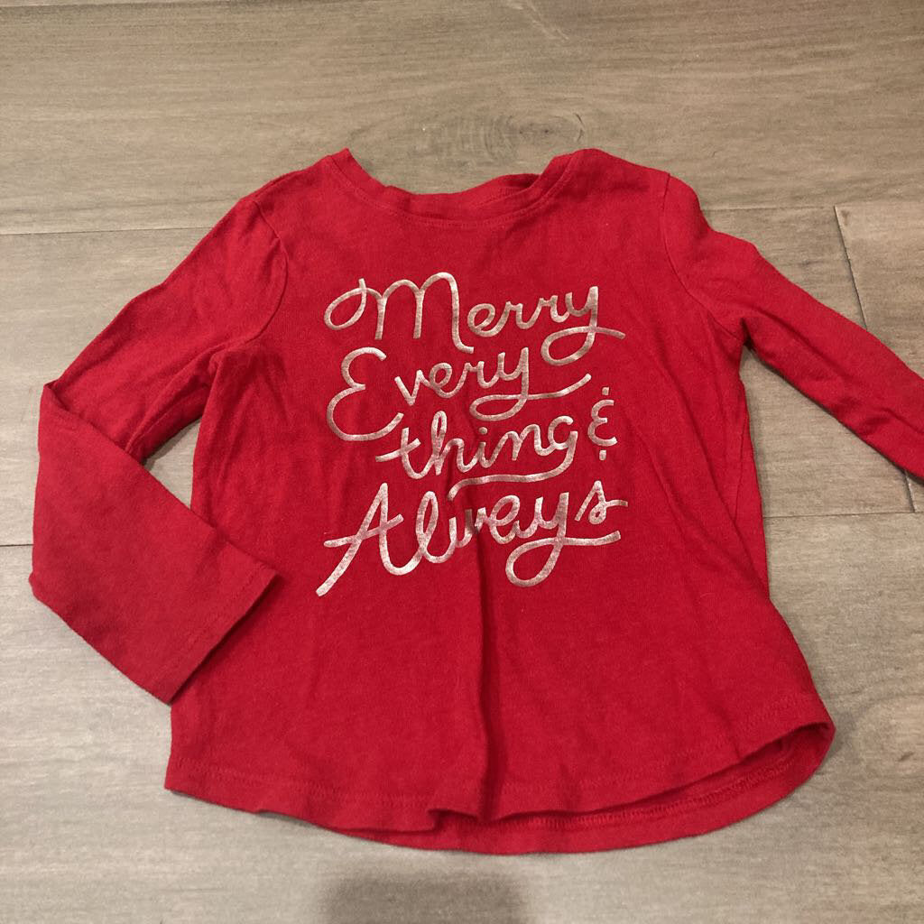 Old Navy Merry Everything and Always red longsleeve 3T