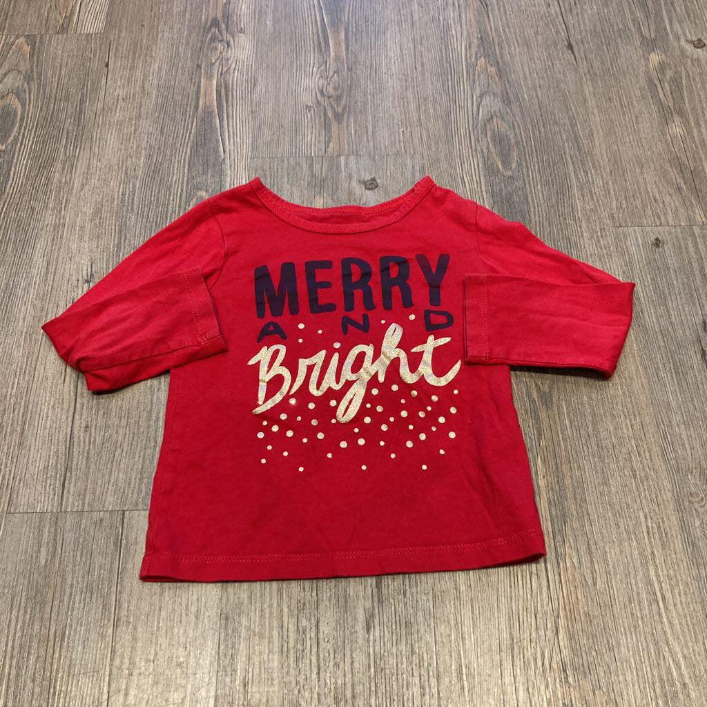 Joe Fresh Red 'Merry and Bright' Long Sleeve 2T