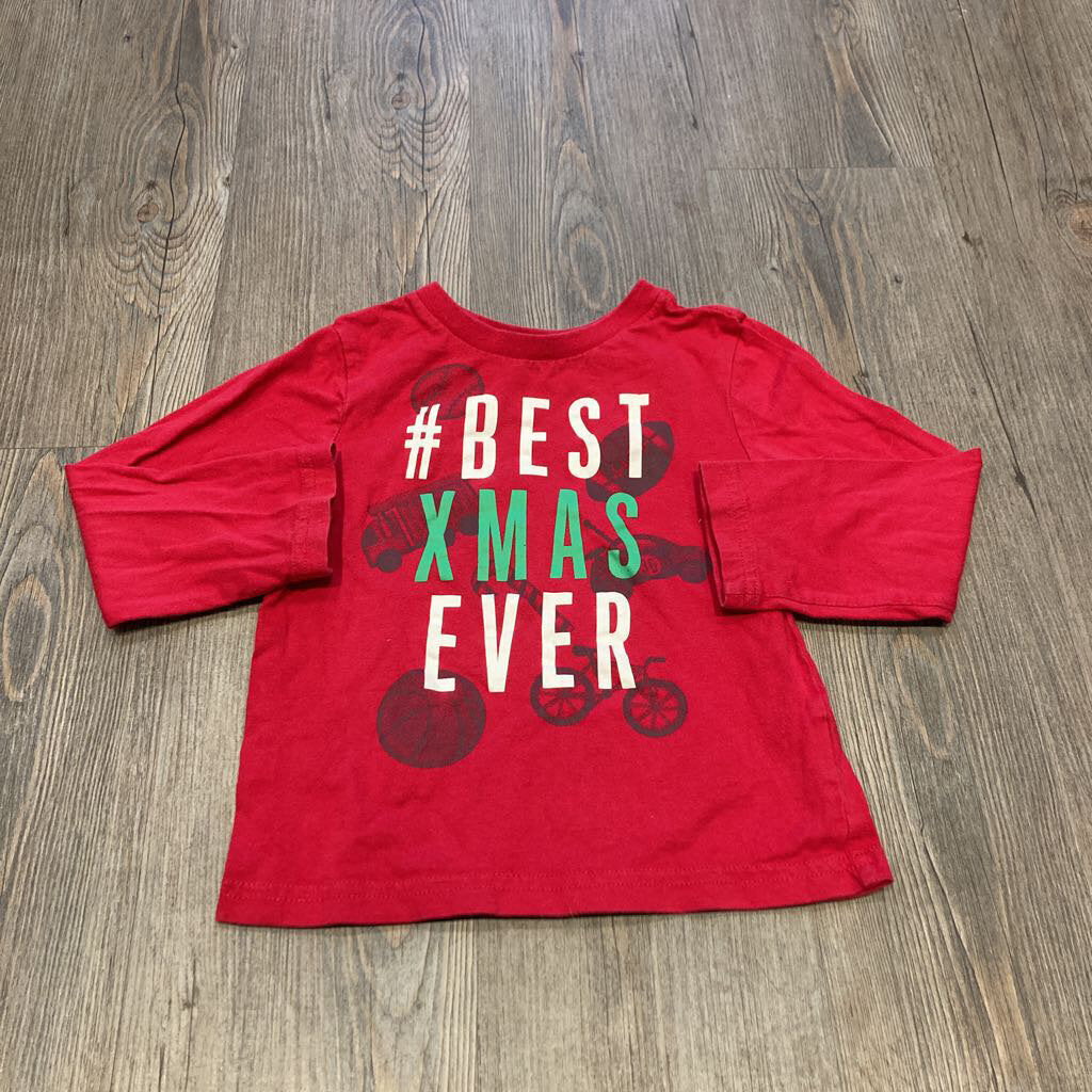 Children's Place Red '#Best Xmas Ever' Long Sleeve 2T