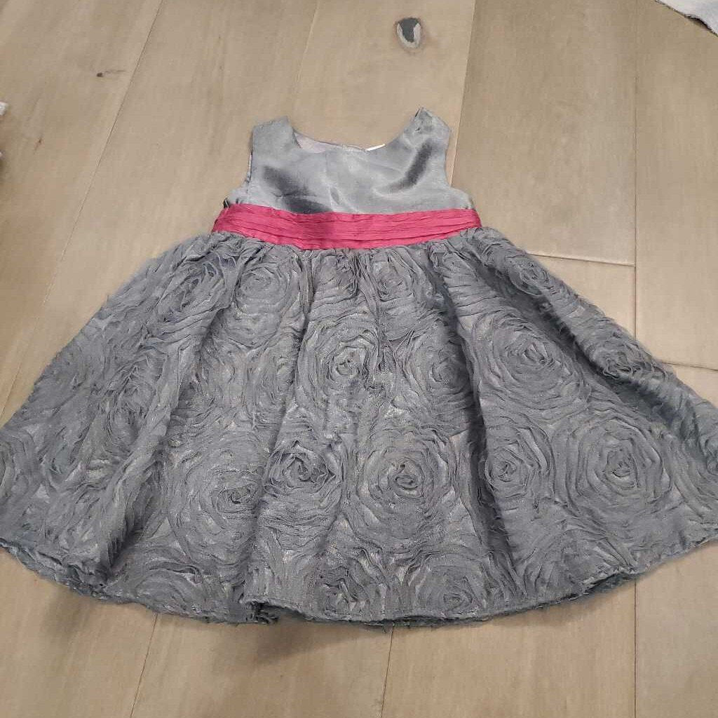 Old Navy silver rosette with sash dress 2T
