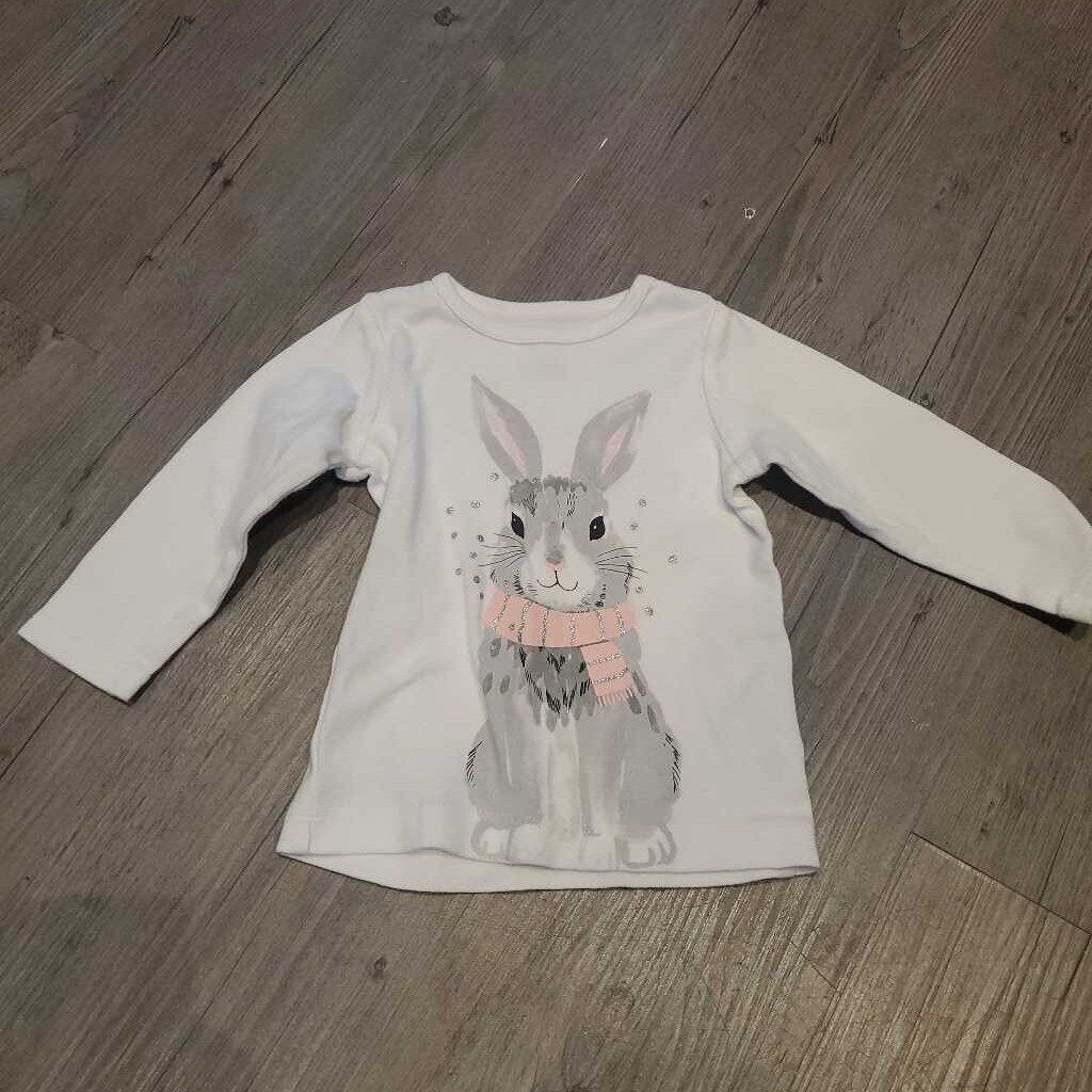 Carters white bunny cotton long sleeve 9m