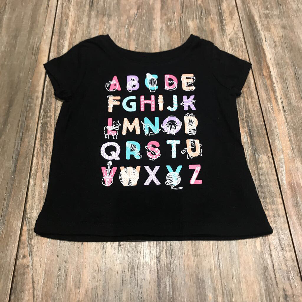Children's Place Black Alphabet T-Shirt 12-18m