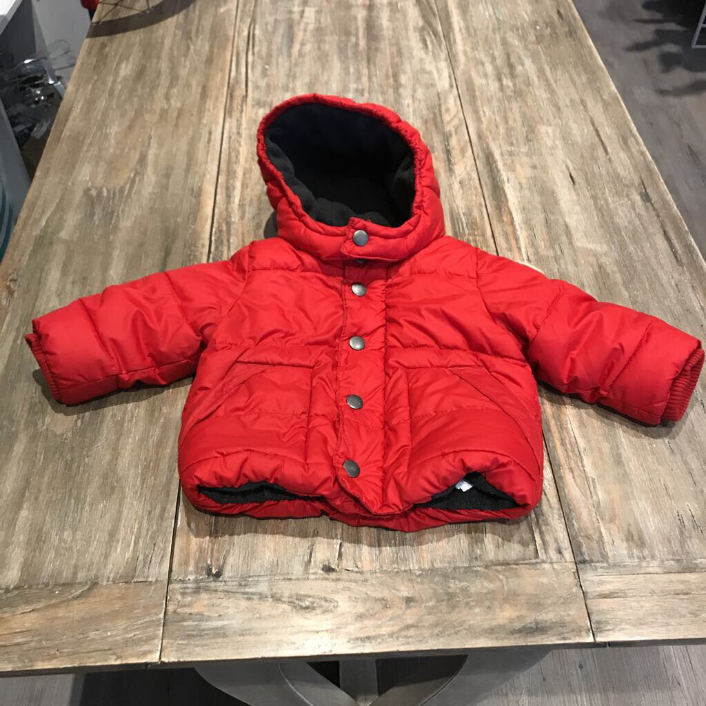 Gap Red Fleece Lined Winter Jacket 6-12m