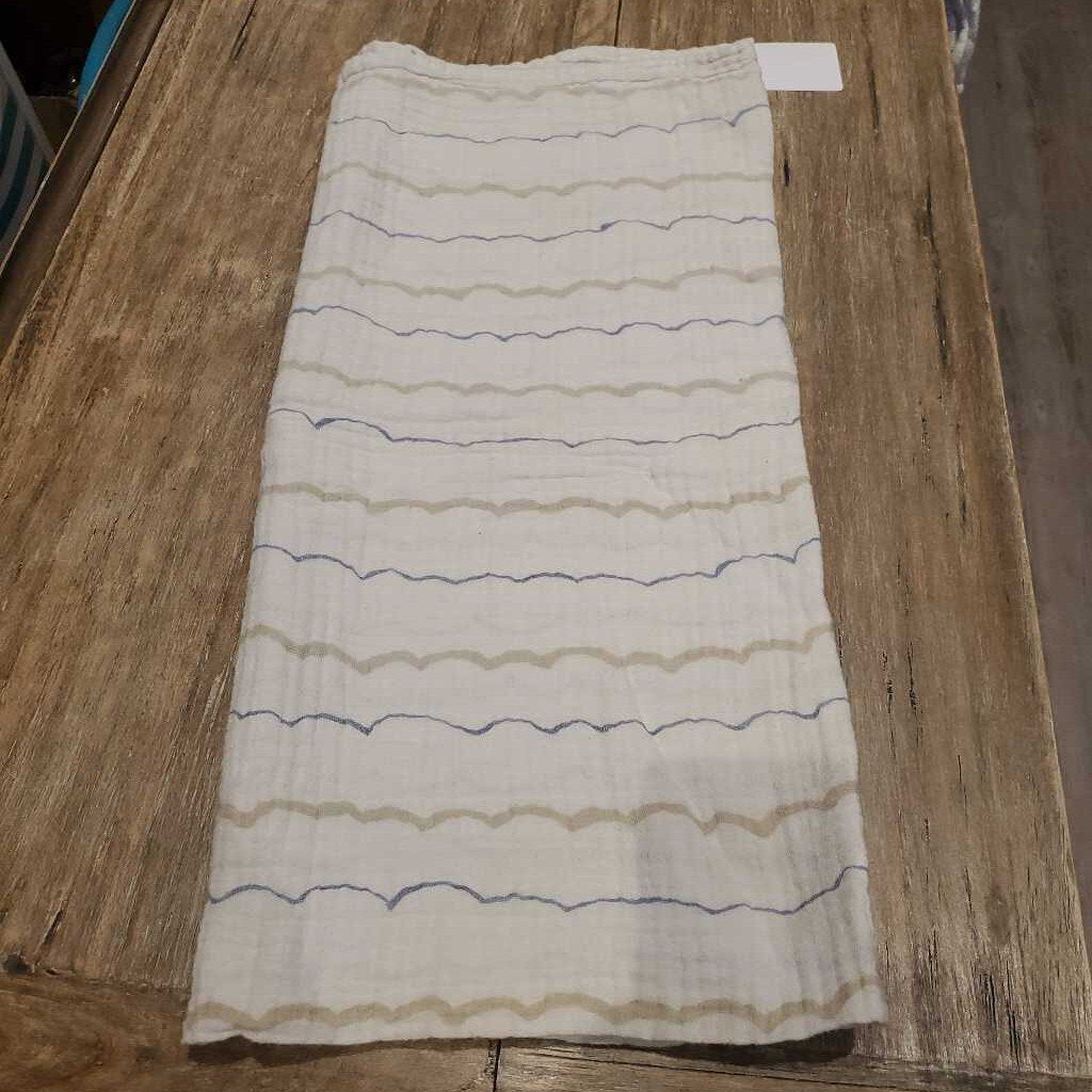 Muslin Cotton white/blue/beige receiving blanket