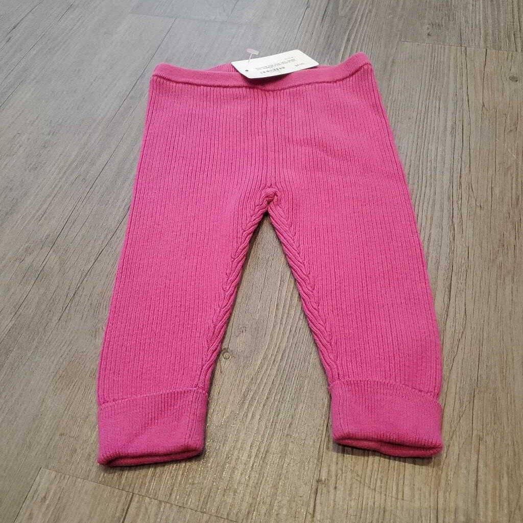 Gap pink ribbed knit leggings 6-12m