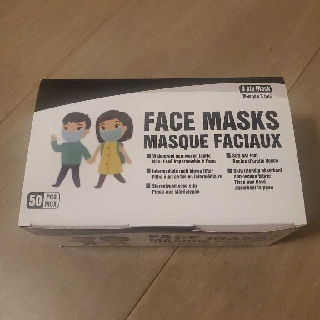 Disposable kids face masks 3ply BLACK