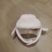 Load image into Gallery viewer, Pink trapper hat with faux shearling 0-3m
