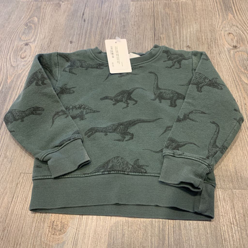 H&M Green Dino Sweatshirt 18m
