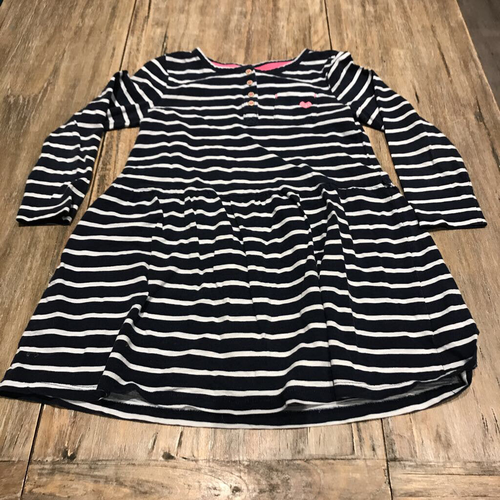 Osh Kosh 100%cotton Blue striped dress 5Y