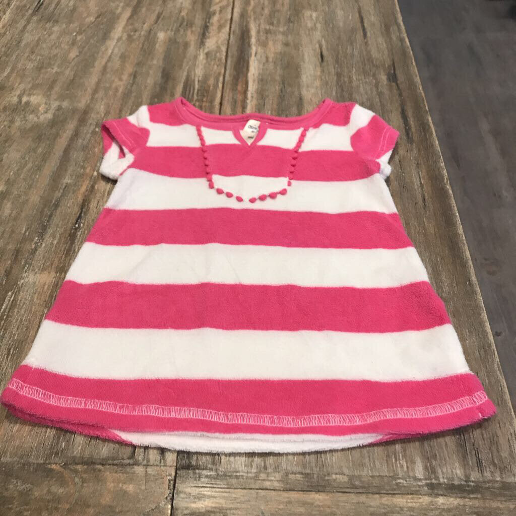 Osh Kosh Pink & White Striped Towel T-Shirt 9m