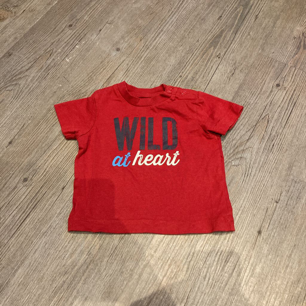 Joe Fresh Red 'Wild At Heart' T-Shirt 3-6m
