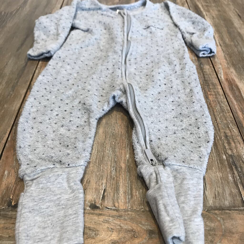 Wondersuit Cottonblend Grey terry Zip Sleeper 3-6m