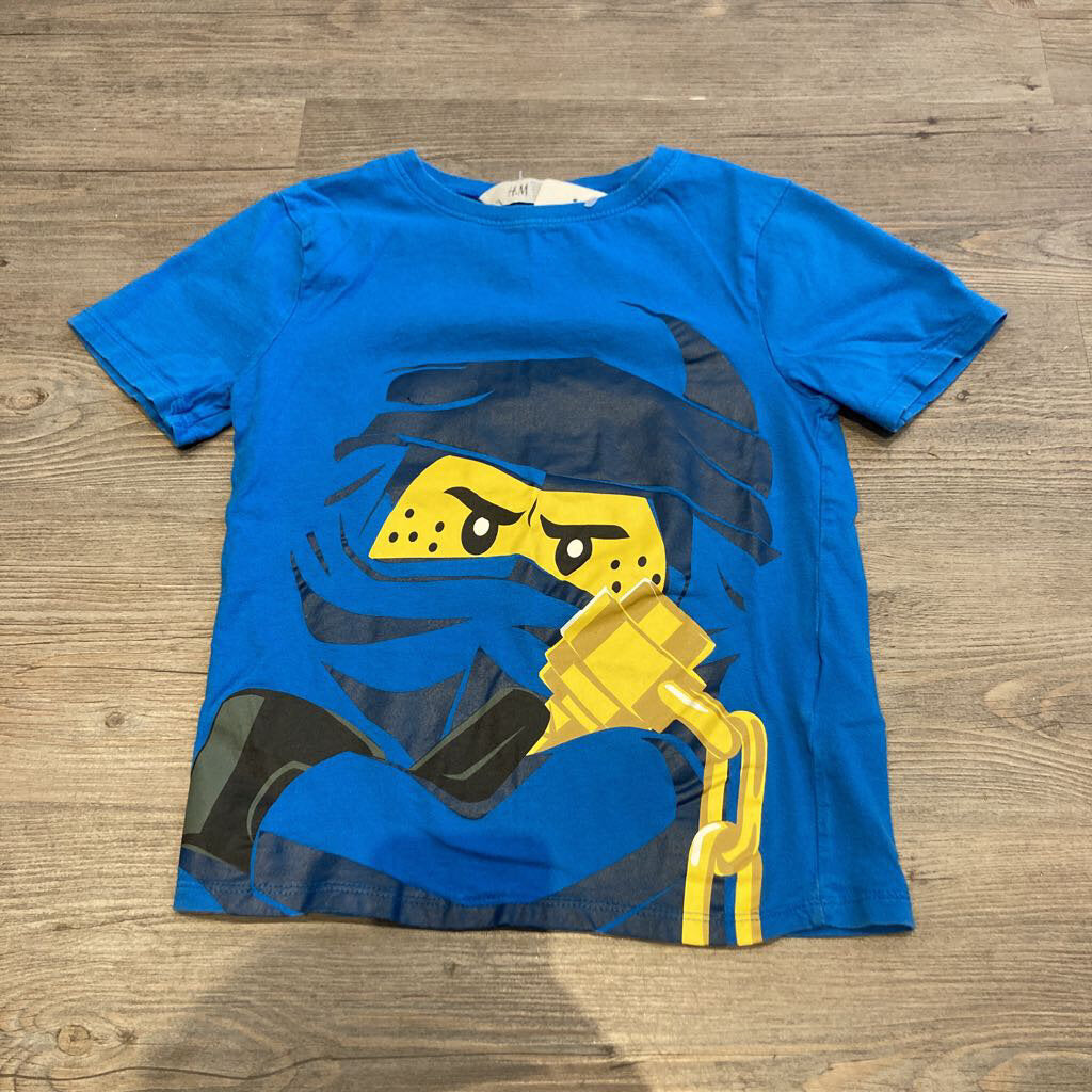 H&M blue Ninjago Tshirt 6-8Y