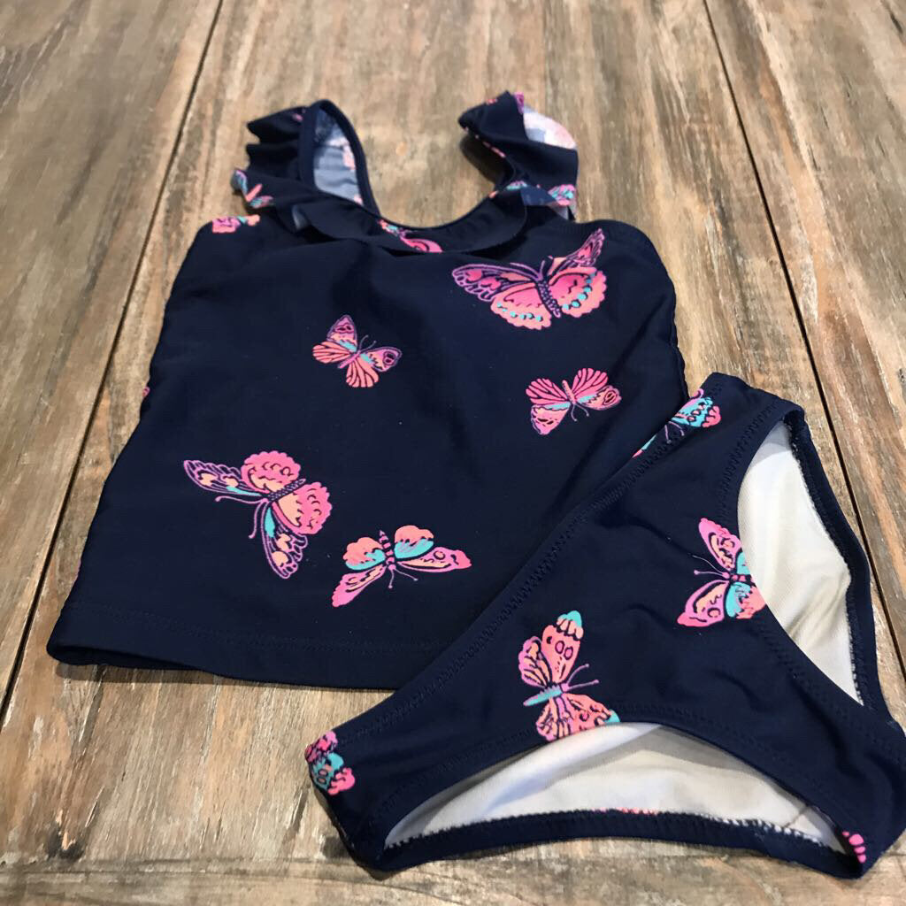 OshKosh 2pc Blue pink,butterflies Swimsuit 3T