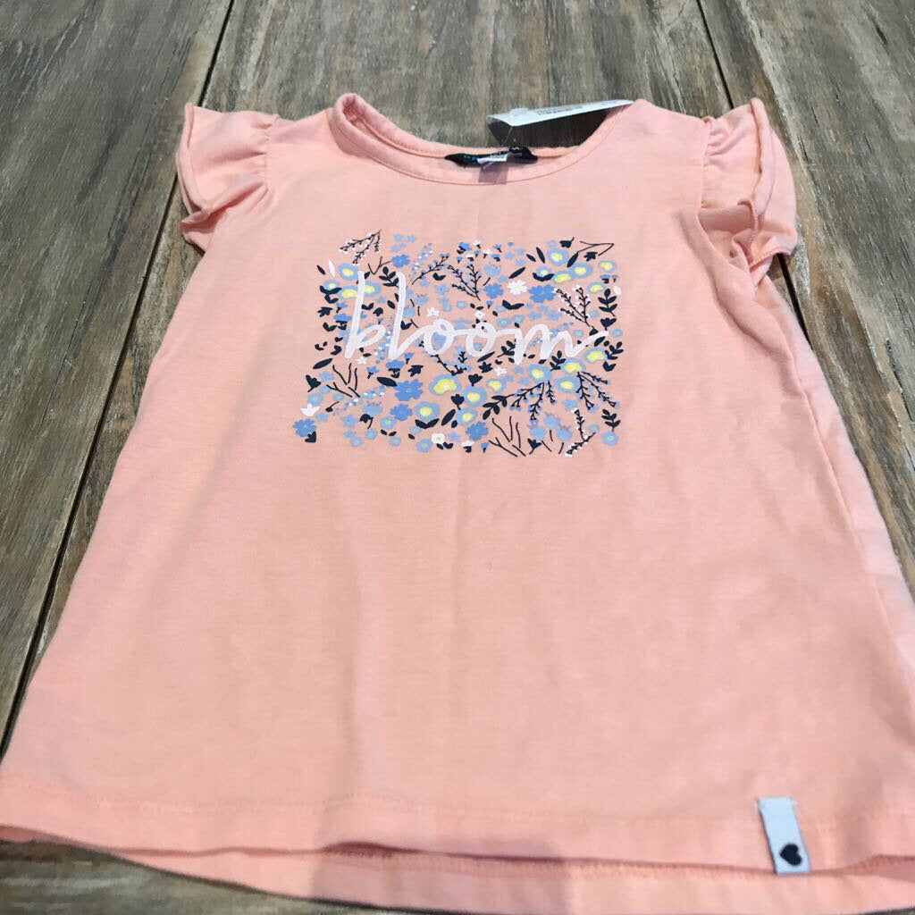 Preview Ctnblend Peach floral,'bloom' Tshirt 4T