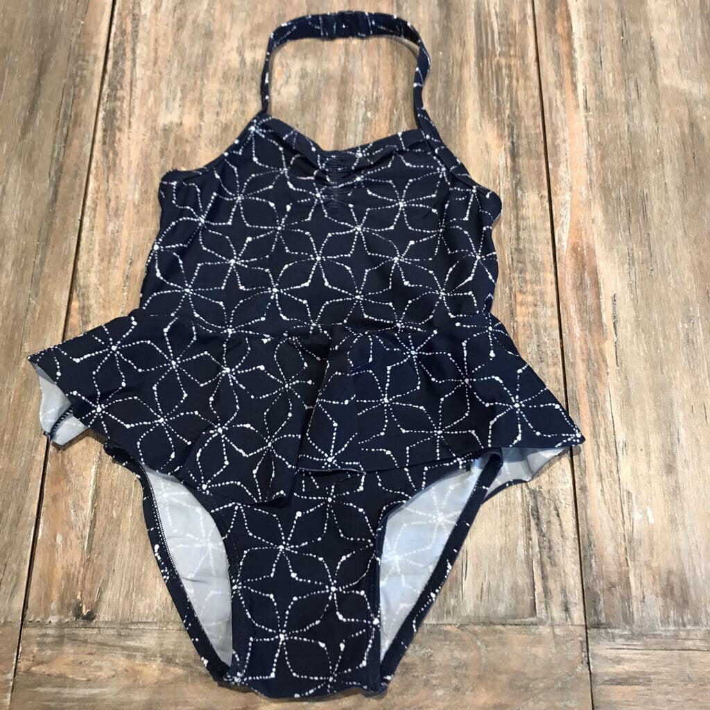 OldNavy Blue whtflowers peplum Swimsuit 3T
