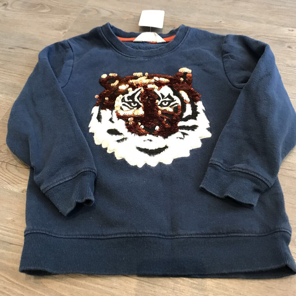 HM Blue Flip sequin,tiger Sweatshirt 4-6Y