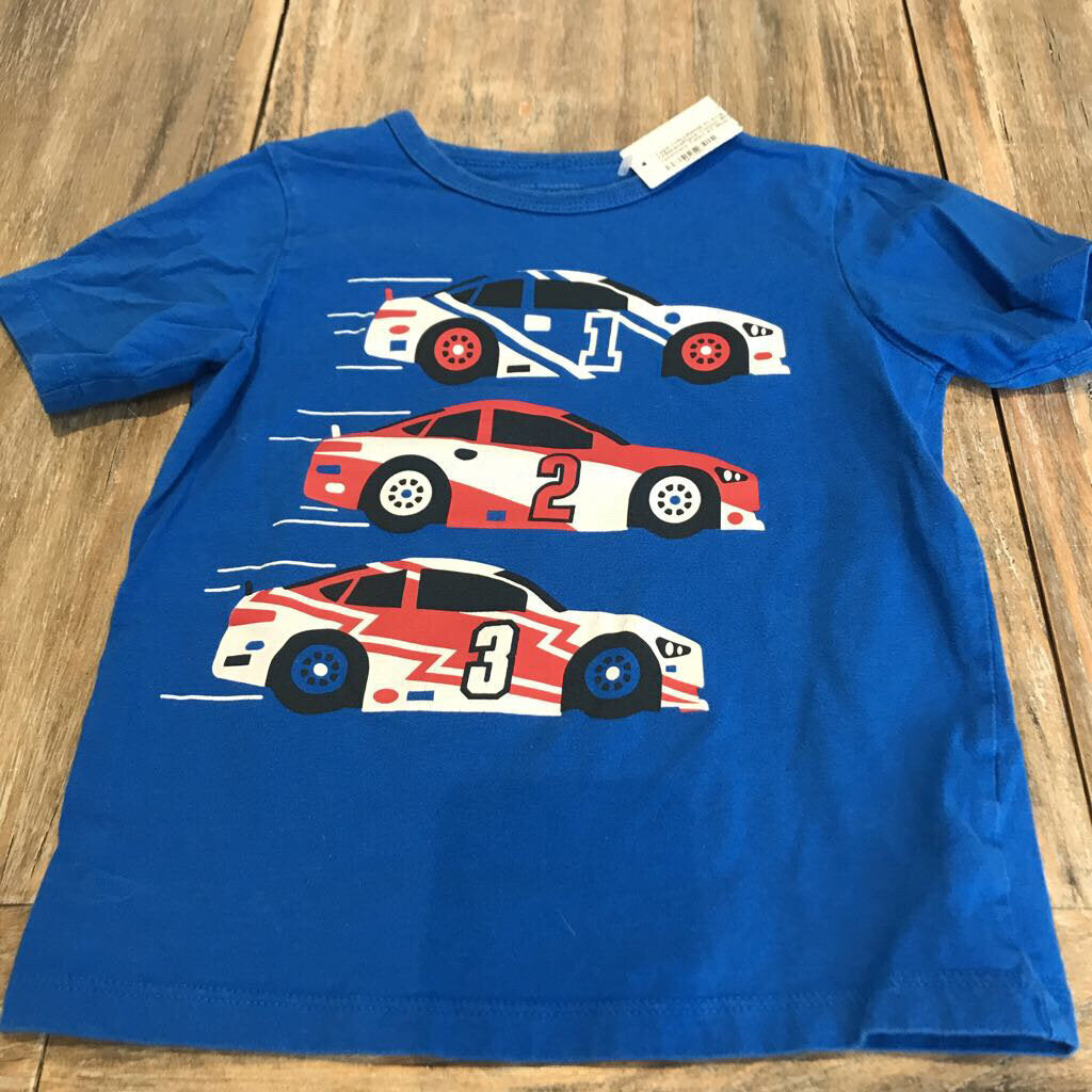 ChildrensPlace Cotton Blue race/cars Tshirt 4T