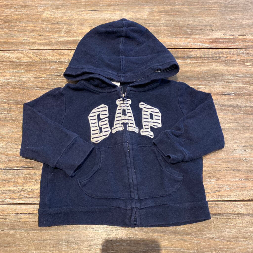 Gap navy zip up with logo sweater 6-12M