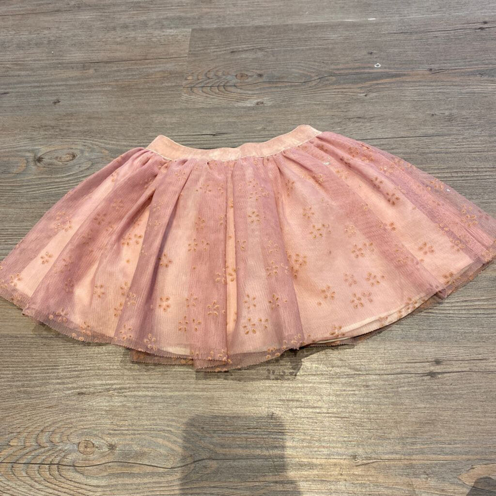 Mayoral blush pink tulle skirt with flower design 3T
