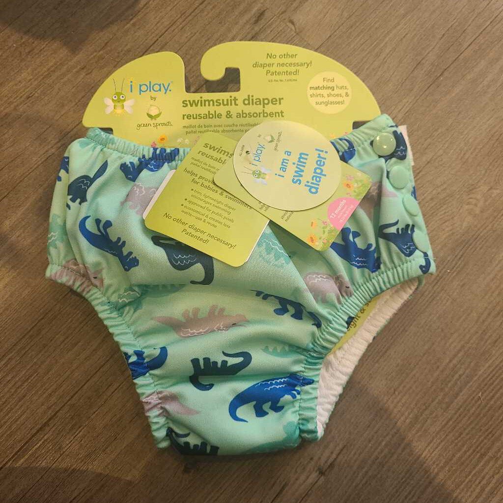 Green Sprouts Iplay Snap reusable swim diaper dinosaur 12m