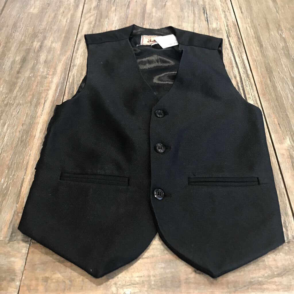 Top Garments Black back/synch formal Vest 7Y